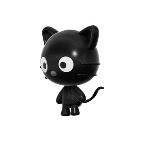 A cute picture of a black cat staring into space.