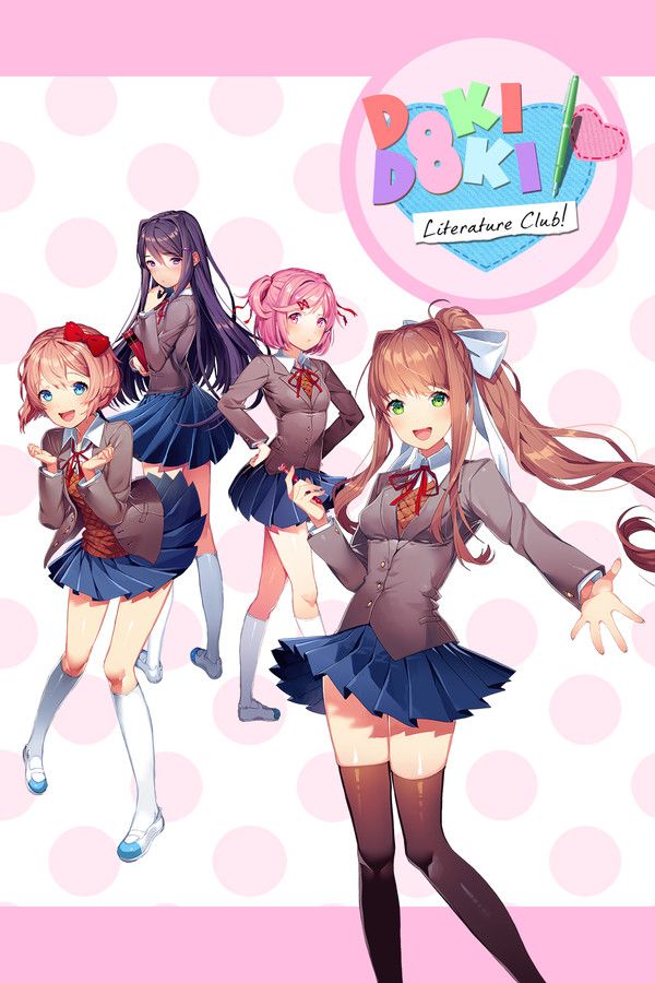 a poster that displays the cover of the game Doki Doki Literature Club