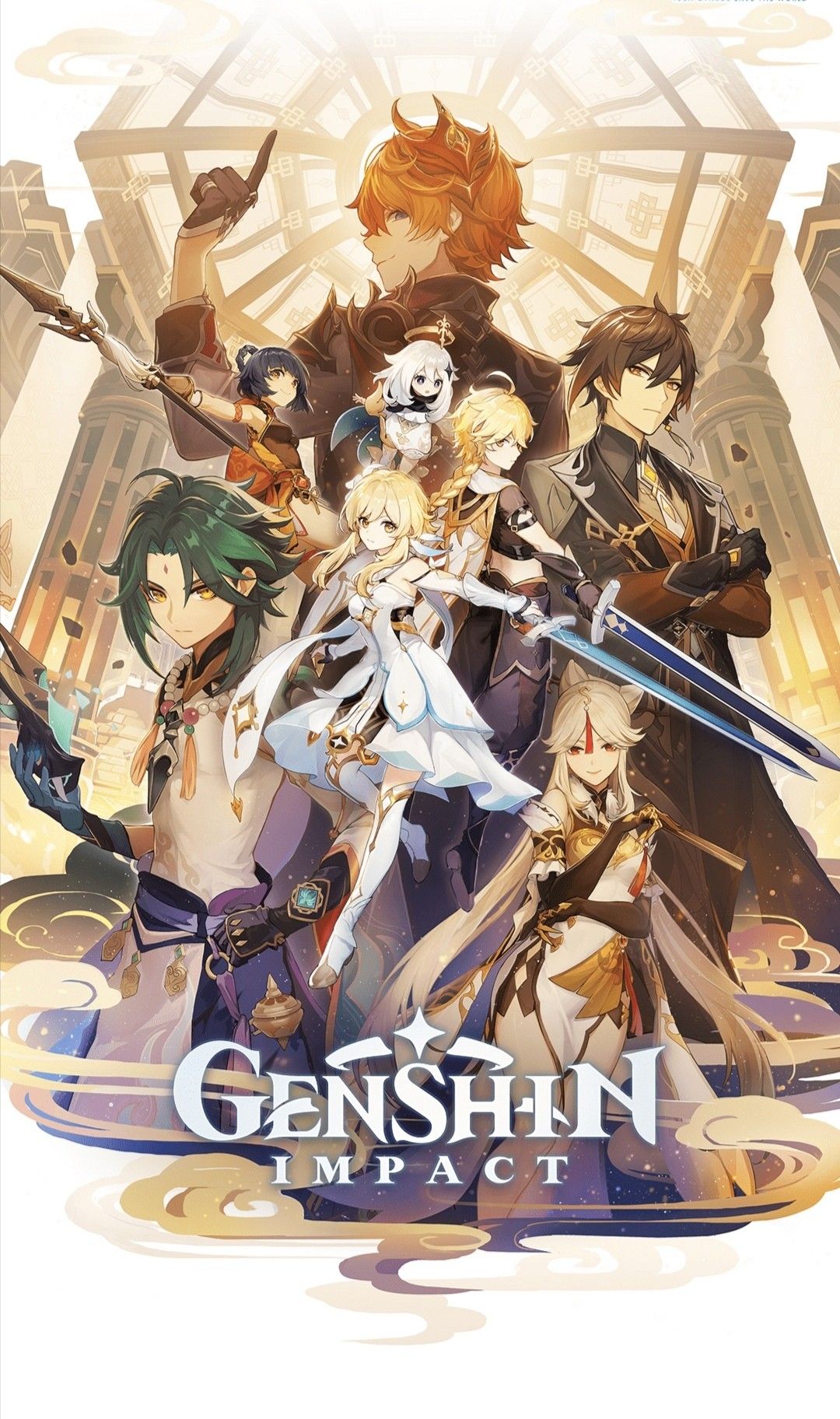 a poster that displays the cover of the game genshin impact