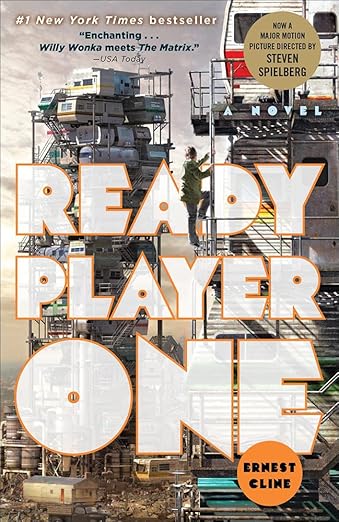 a poster that displays the book cover of the novel Ready Player One