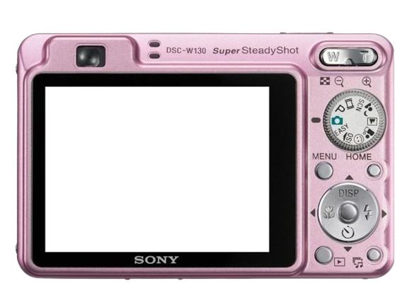 A pink sony camera frame